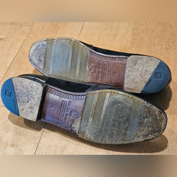 BRUNO MAGLI Italy Men's 11 N Black Leather & Suede Penny Loafers | Luxury Narrow - Picture 6 of 9